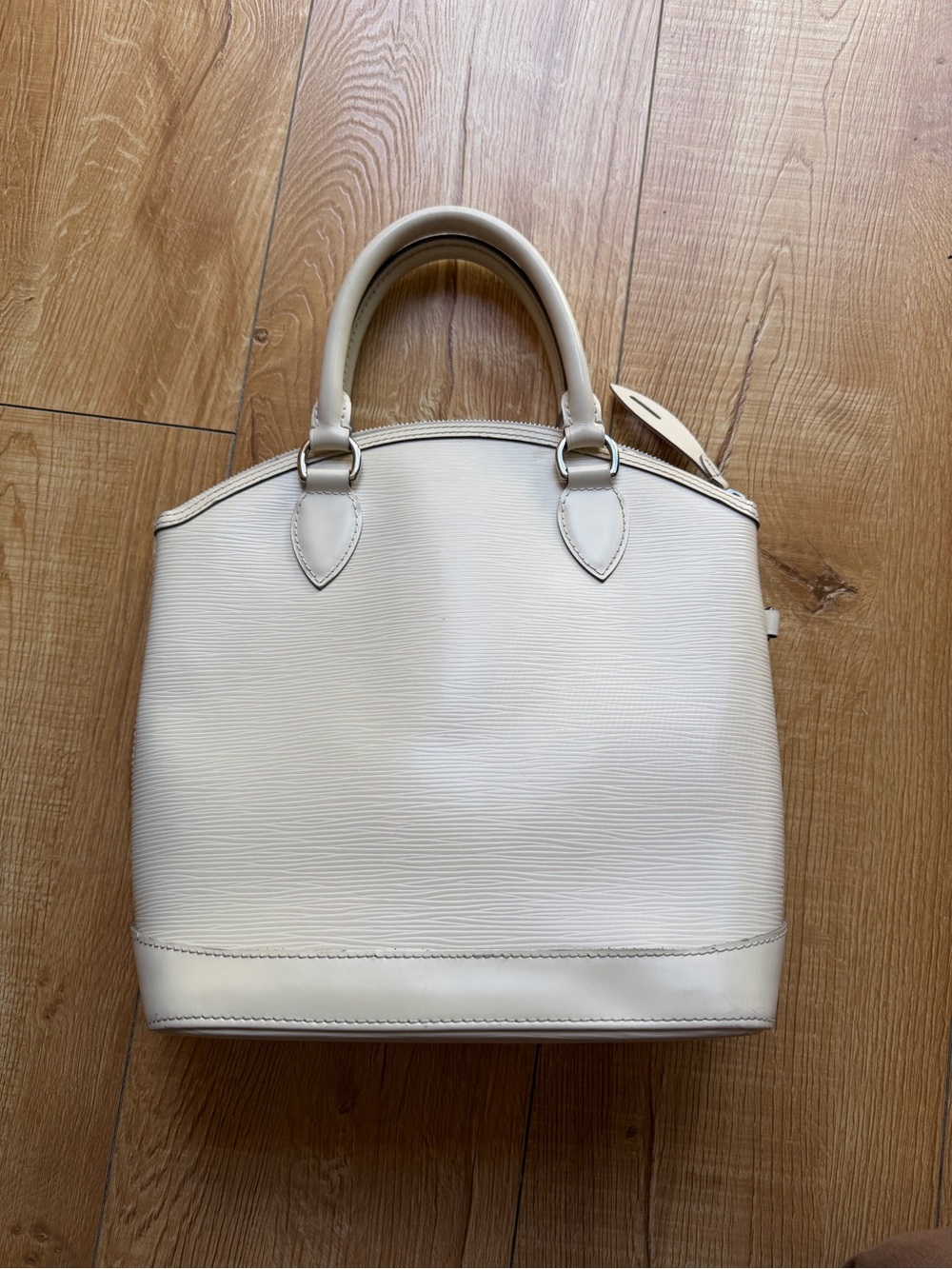 Louis Vuitton Cream Structured Top-Handle Satchel